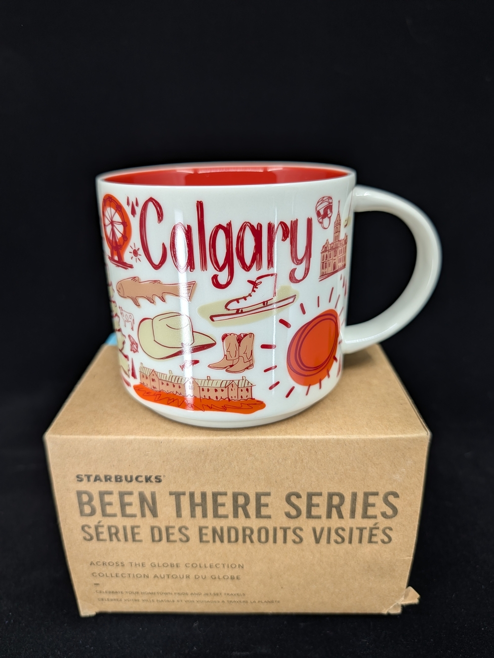 Starbucks Calgary Canada Ceramic Mug White/Orange Int 2022 Been There Collection